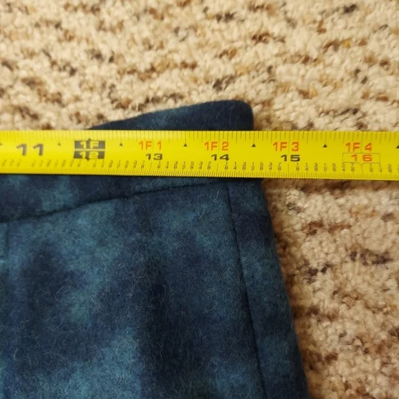 VTG Free People Houndstooth Wool Blend A-Line Midi Skirt Blue Sz 5 Made in USA - Picture 8 of 10